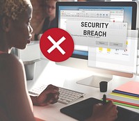 Security Breach Cyber Attack Computer Crime Password Concept