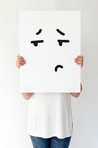 Illustration of boredom face on banner