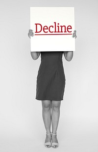 Disapprove rejection decline word on banner