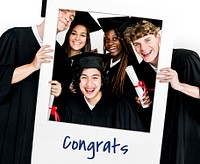 Group of students celebrate the graduation ceremony