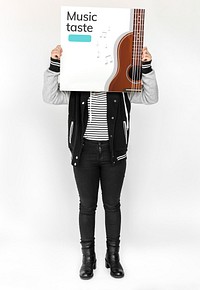Music concept card holding by people