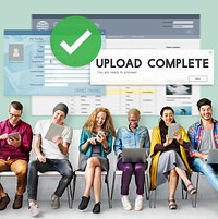 Upload Complete Data Uploading Submit Technology Concept