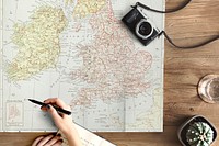 World map mockup, realistic paper psd