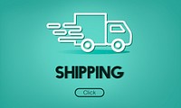 Import Export Shipment Truck Graphic Concept