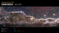 "Cosmic Cliffs" in the Carina Nebula from NASA’s James Webb Space Telescope (NIRCam and MIRI Composite Compass Image)