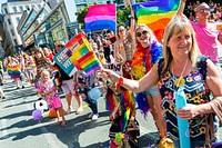 Pride celebration parade, August 24, 2019, Manchester, UK. Original public domain image from Flickr