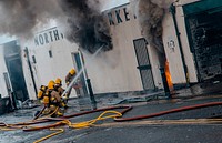 Firefighter team training. Original public domain image from Flickr