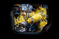 Car crash rescue training, February 19, 2021, Cheshire, UK. Original public domain image from Flickr