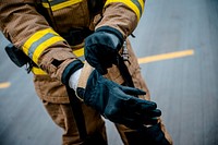 Firefighter gloves. Original public domain image from Flickr