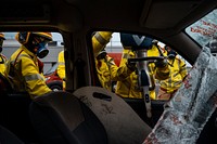 Car crash rescue training, February 19, 2021, Cheshire, UK. Original public domain image from Flickr