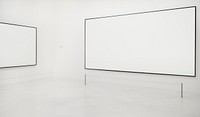 Blank mockup frame in art gallery