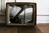 Vintage television editable mockup,  digital device