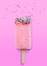 Pink ice pop, summer food & drink photo