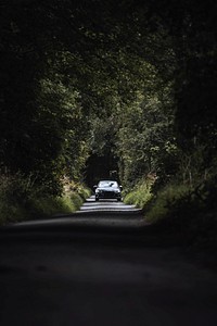 Car driving on a countryside road