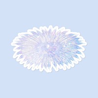 Holographic bishop&#39;s cap cactus flower sticker with white border