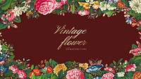 Vintage mixed Chinese flower frame vector