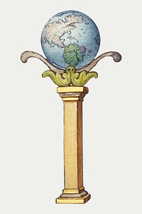 Earth globe on a pillar illustration vector