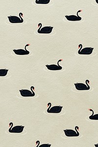 Black geese pattern on a beige background illustration