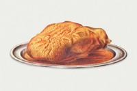 Vintage roast goose dish design element 