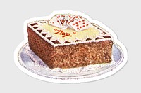 Cake sticker with white border