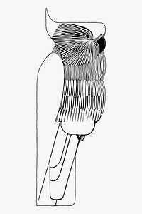 Vintage sulphur&ndash;crested cockatoo animal art print vector, remix from artworks by Samuel Jessurun de Mesquita