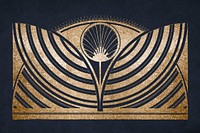 Vintage gold stylized floral pattern art print, remix from artworks by Samuel Jessurun de Mesquita