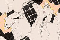 Vintage painted women background remixed from the artworks of Egon Schiele.