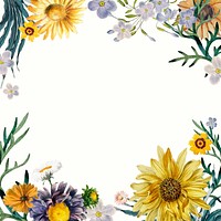 Spring floral vintage frame vector