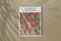 Book mockup with Art Nouveau botanical print psd