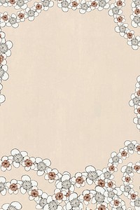 Japanese plum blossom pattern vector frame, remix of artwork by Watanabe Seitei