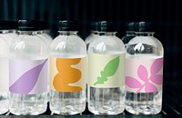 Cute plastic bottle design mockup psd