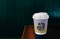 Cute disposable cup mockup psd