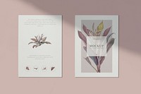 Natural floral design card mockup psd