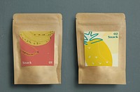 Snack bag label mockup, editable branding & packaging psd