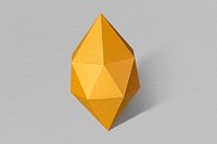 3D golden octahedral polyhedron shaped paper craft on a gray background