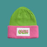 Beanie label mockup, street fashion  psd