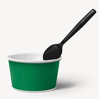 Green paper bowl, food packaging