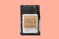 Customizable coffee bag mockup, product packaging design psd