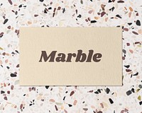 Marble business card flat lay, terrazzo photo