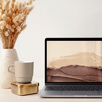 Laptop screen mockup, digital device