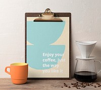 Clipboard menu mockup, cafe aesthetic design  psd