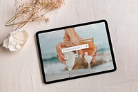 Tablet screen mockup,  editable digital device psd