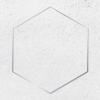 Hexagon silver frame on cement textured background vector