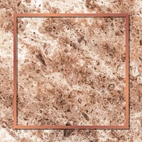 Square copper frame on marble background vector
