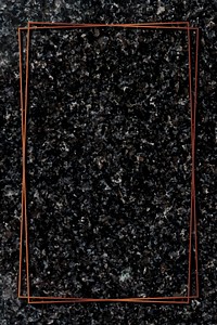 Rectangle copper frame on black marble background vector