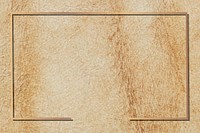 Rectangle gold frame on brown leather background vector