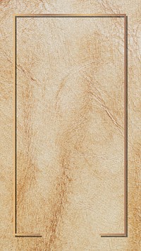 Rectangle gold frame on brown leather  mobile phone wallpaper