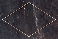 Rhombus gold frame on black marble background vector