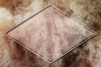 Rhombus silver frame on brown frosted background vector