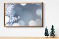 Christmas photo frame mockup, editable design psd